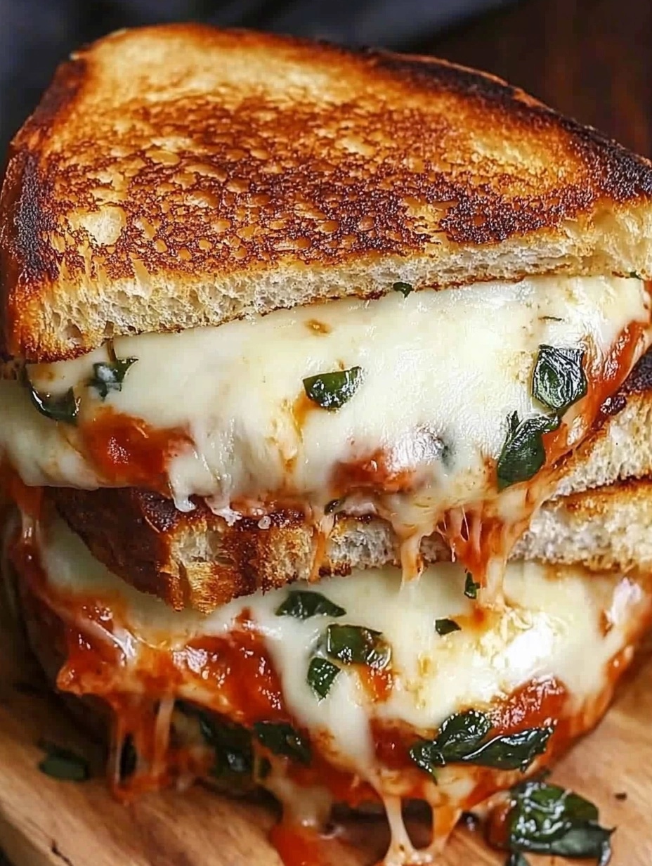 Chicken Parmesan grilled cheese sandwich