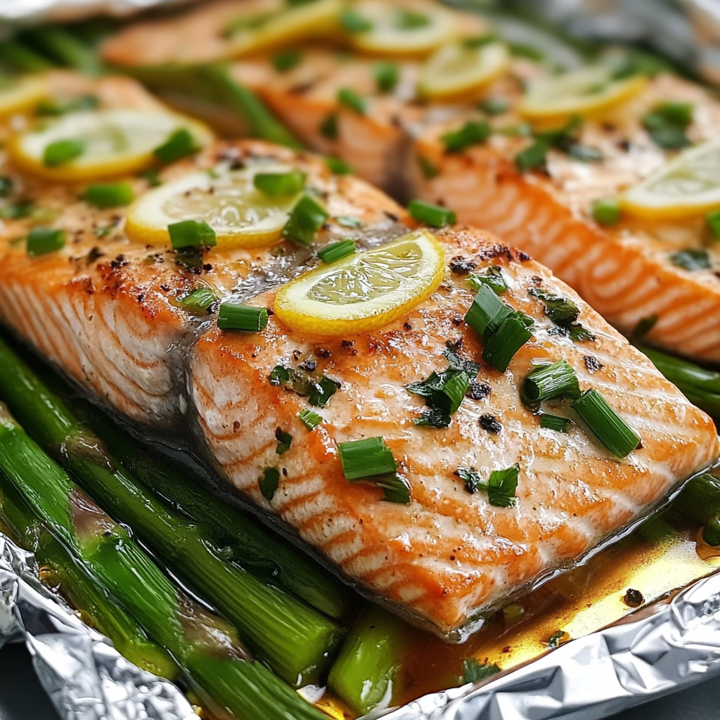 Baked Salmon in Foil with Asparagus | Easy Dinner Idea