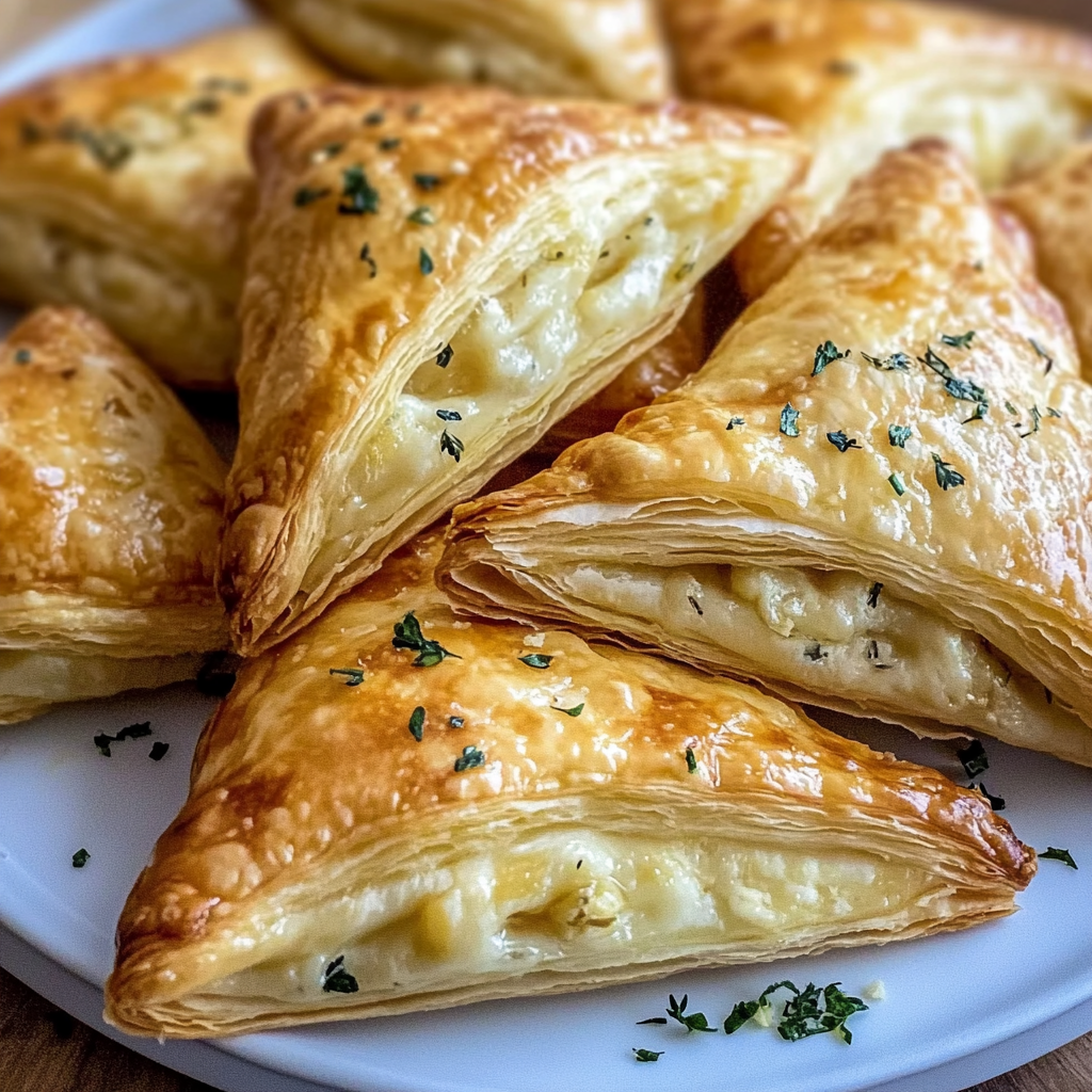Savory Garlic Puff Pastry Triangles