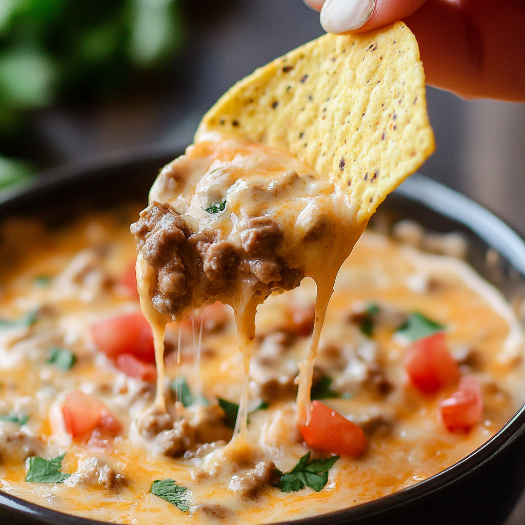 Easy Beef Queso Dip