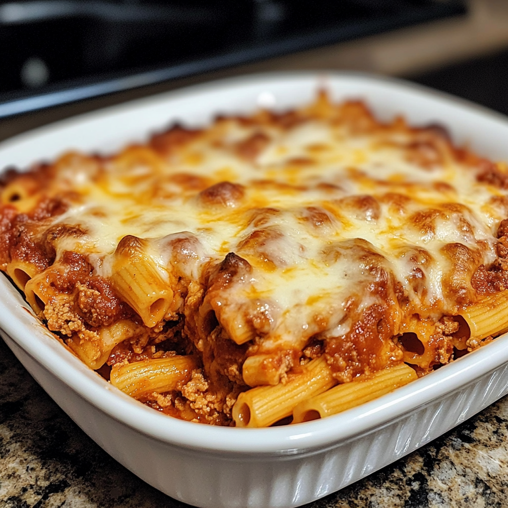 Cheesy Baked Mostaccioli Recipe