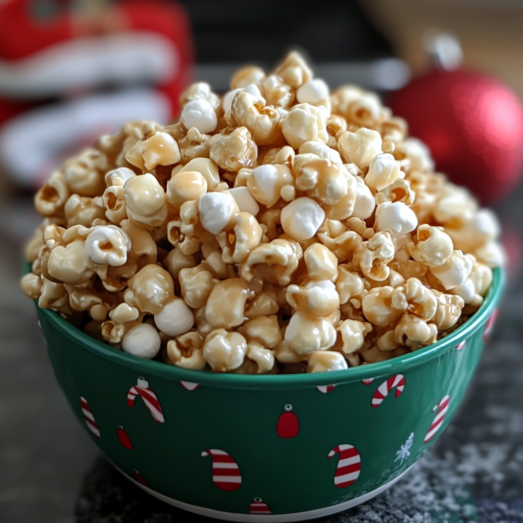 Christmas Marshmallow Caramel Corn