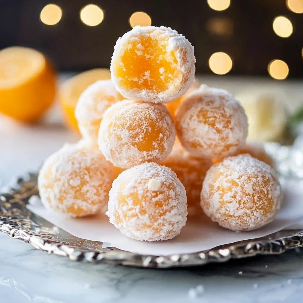 Creamy orange snowball truffles
