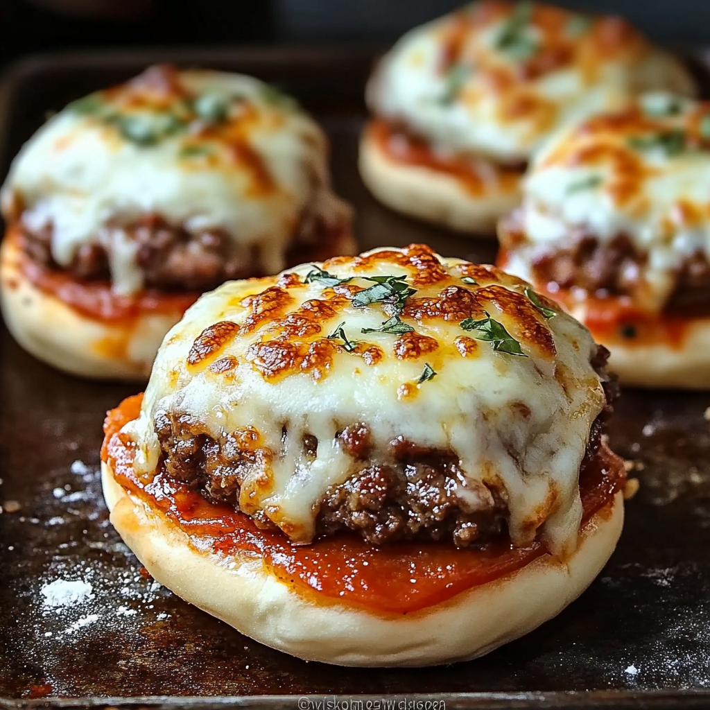 Cheesy Italian Pizza Burgers