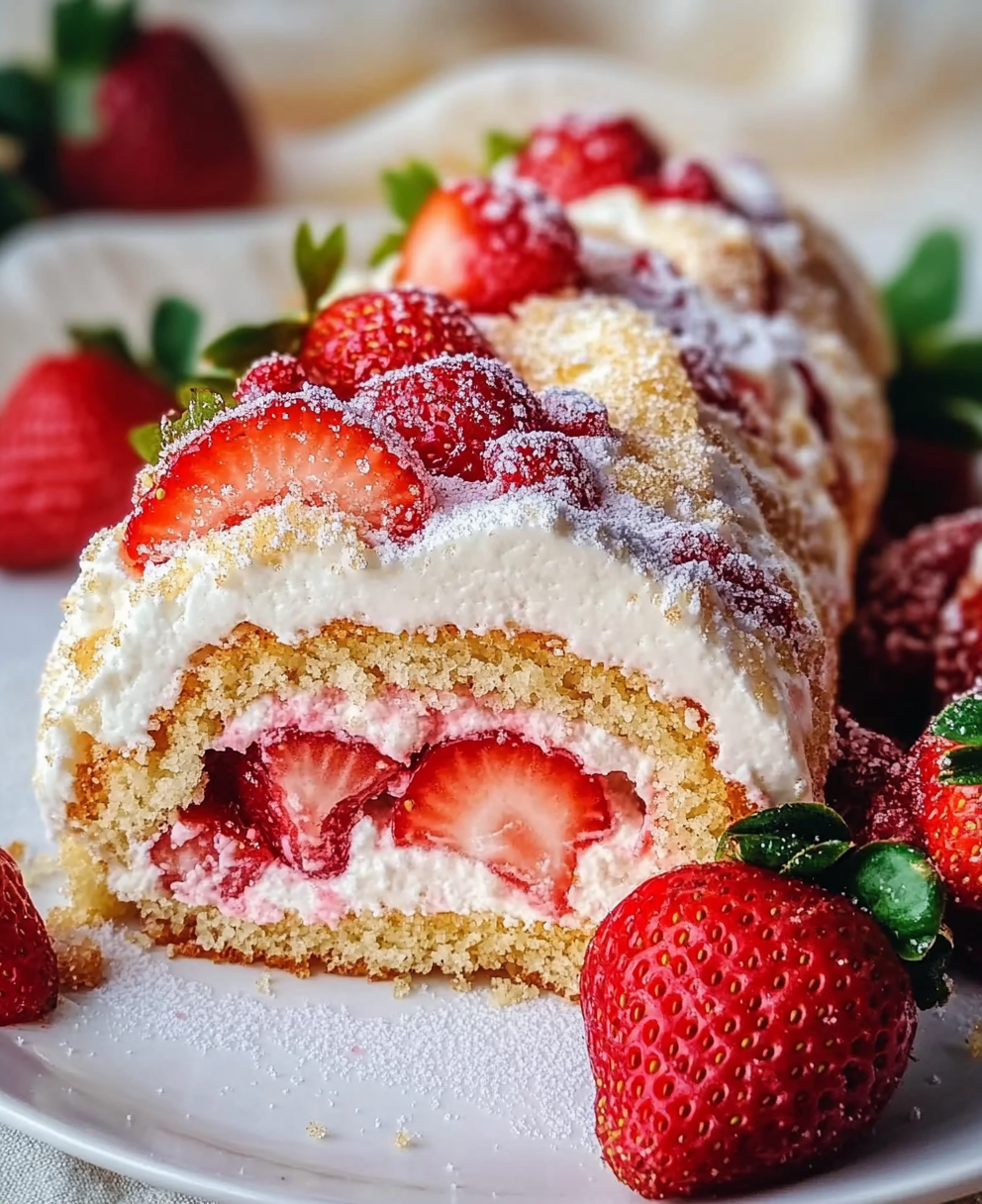 Strawberry Shortcake Roll Cake
