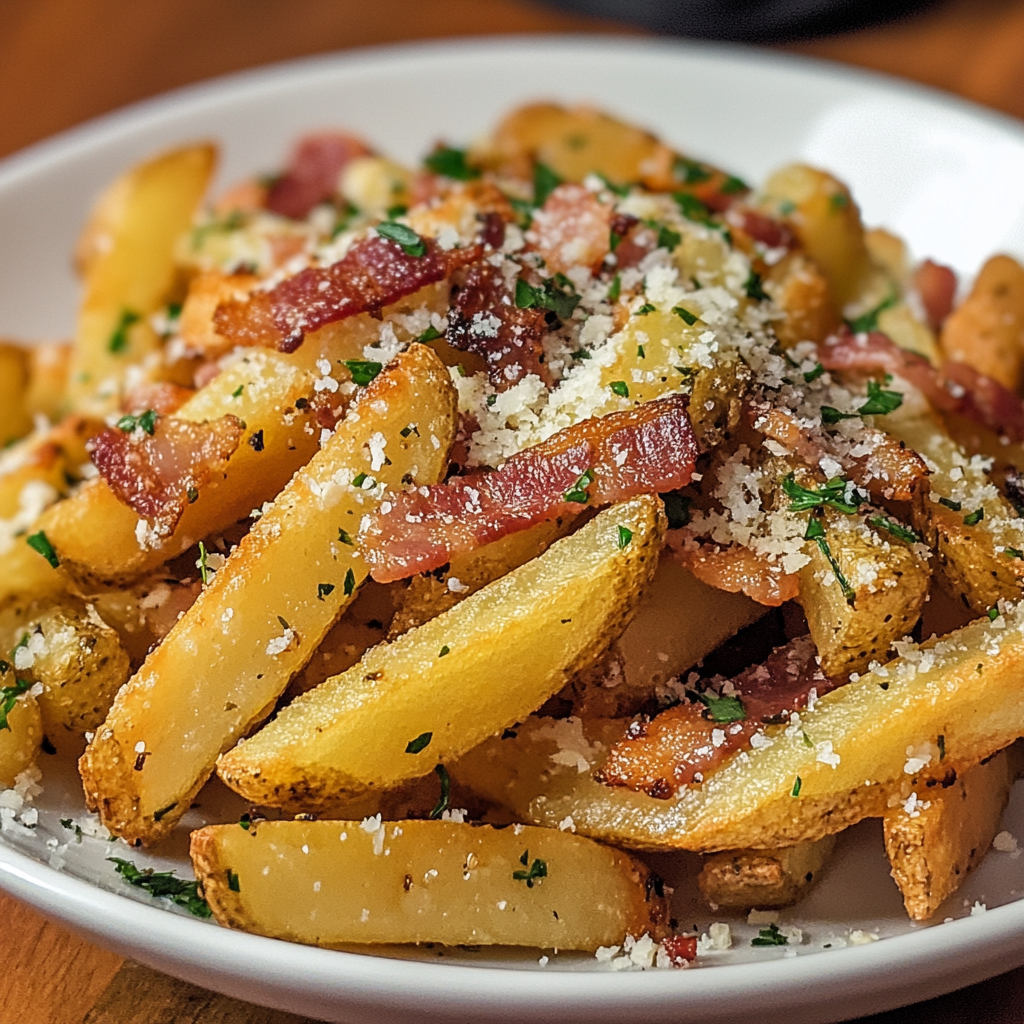 Smoky Bacon Garlic Parmesan Fries