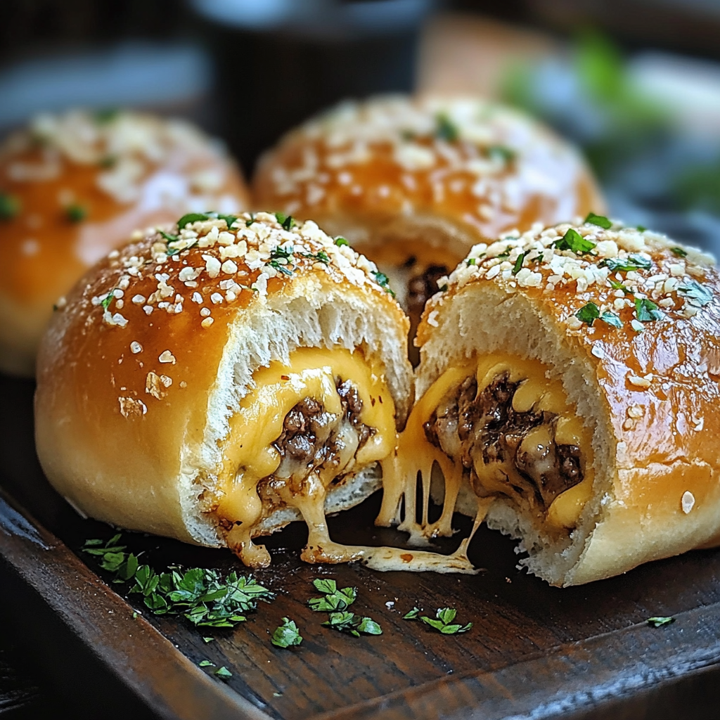 Garlic Parmesan Cheeseburger Bombs