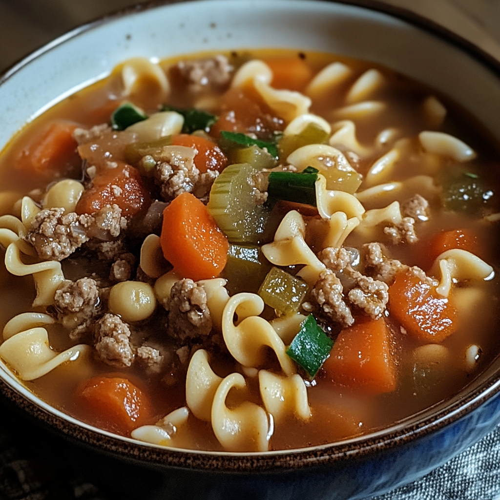 Hamburger Noodle Soup