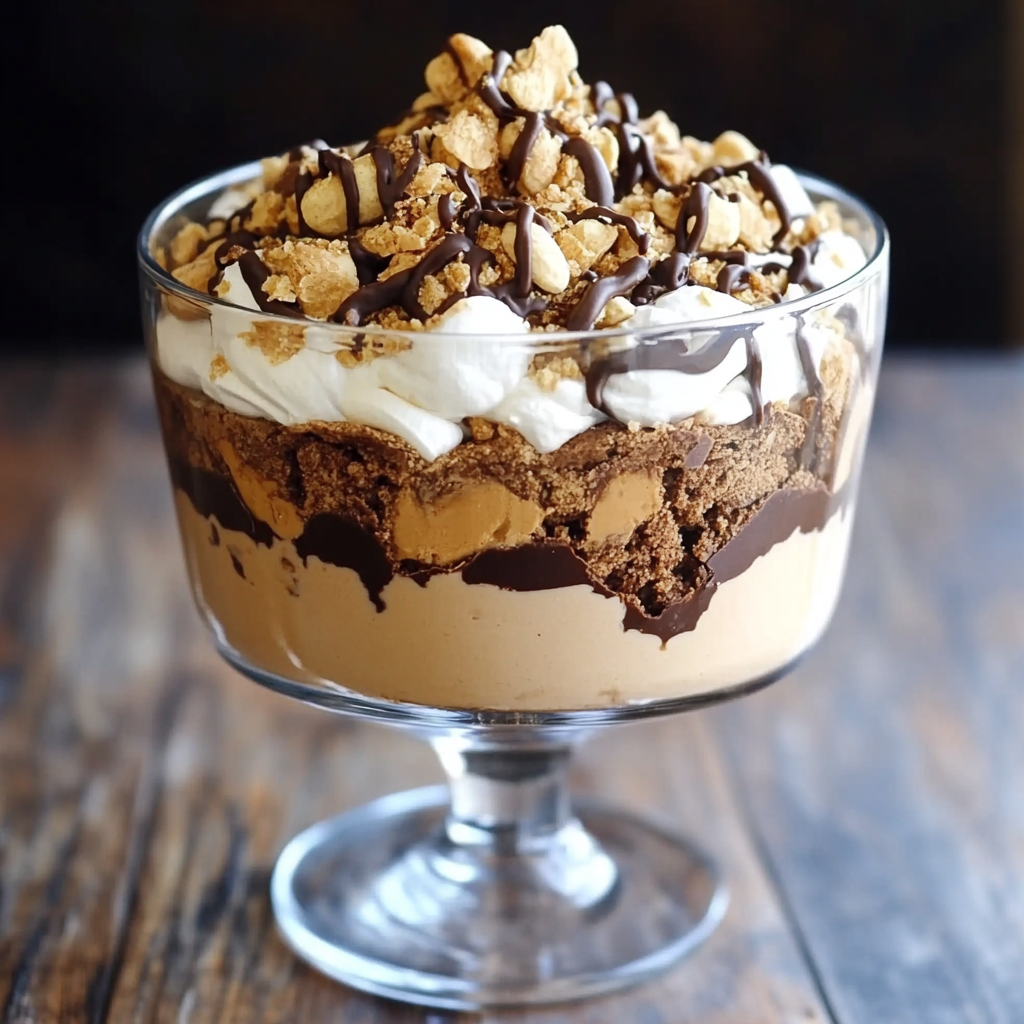 Peanut Butter Fudge Brownie Trifle