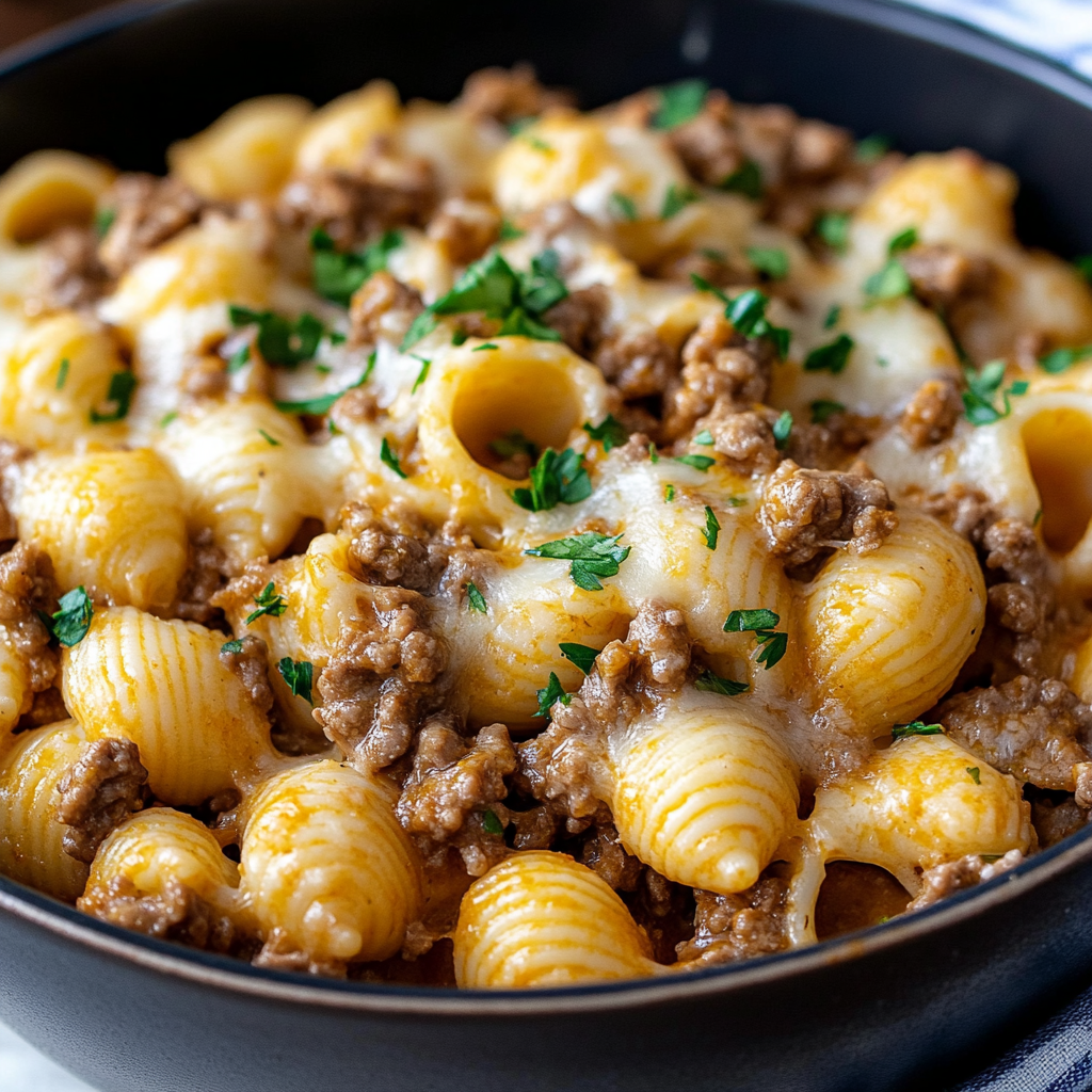 Easy Creamy Beef and Shells