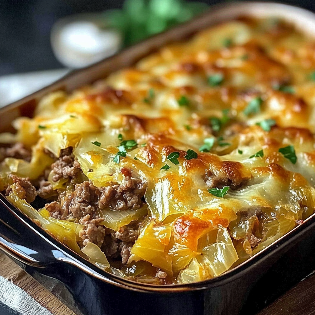 Savory Cabbage Beef Bake