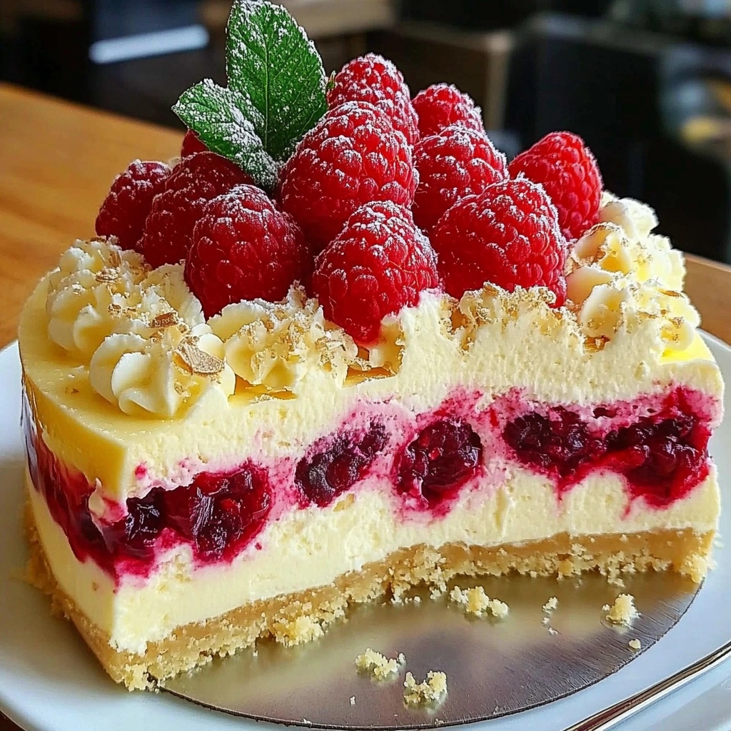 Elegant White Chocolate Raspberry Cheesecake