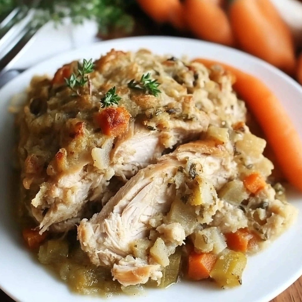 CROCKPOT CHICKEN AND STUFFING