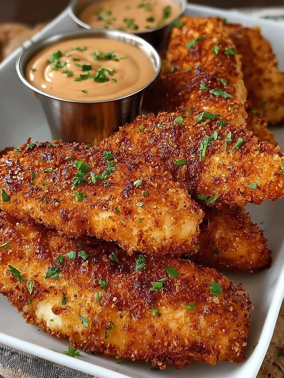 Crispy Chicken Tenders with Dipping Sauce