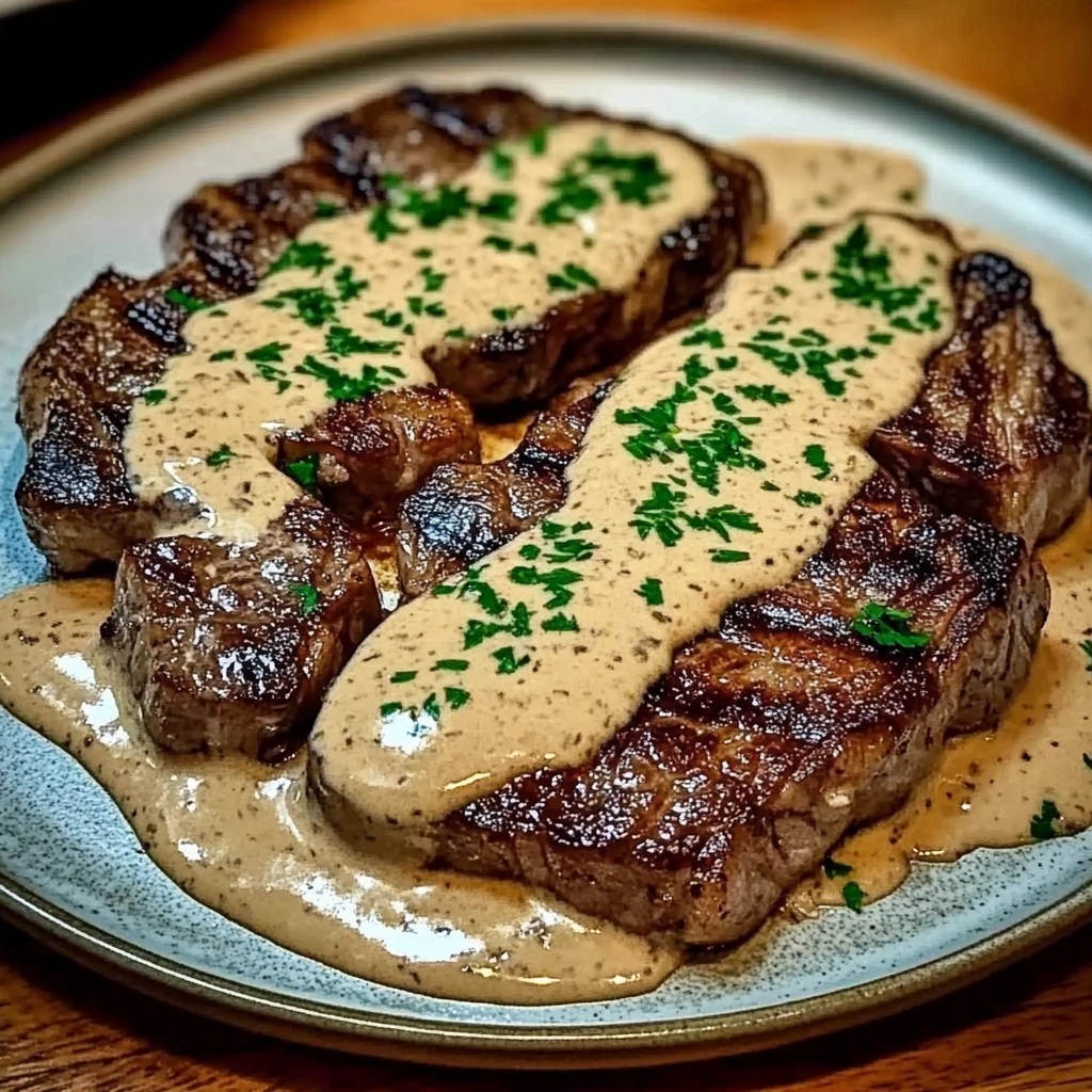 Juicy Steak with Creamy Garlic Sauce