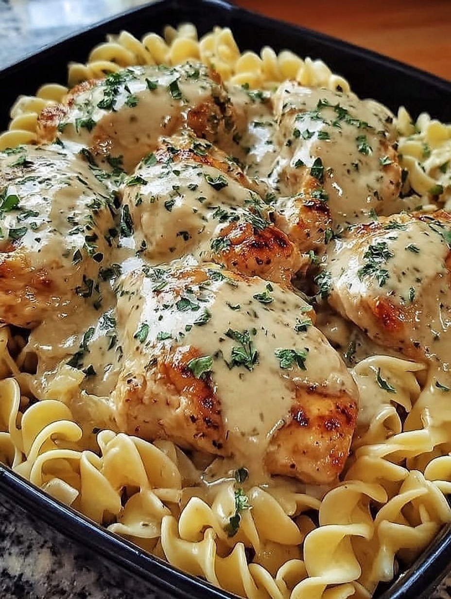 One-Pan Chicken with Buttered Noodle...