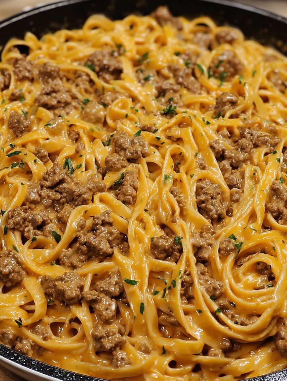 One-Pot Creamy Beef and Garlic Butter Pasta