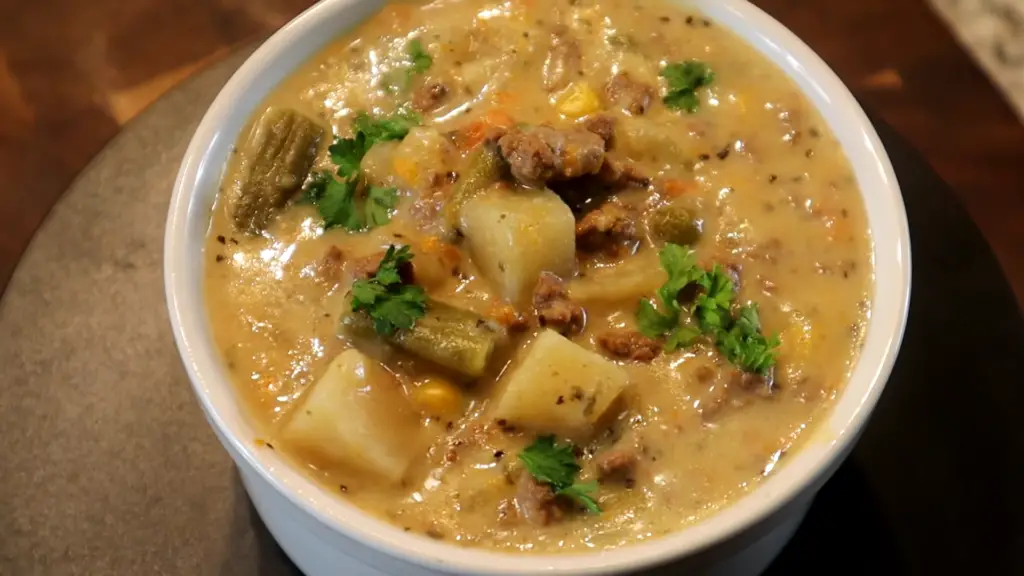 Crockpot Creamy Potato And Hamburger Soup Recipe Quick And Easy