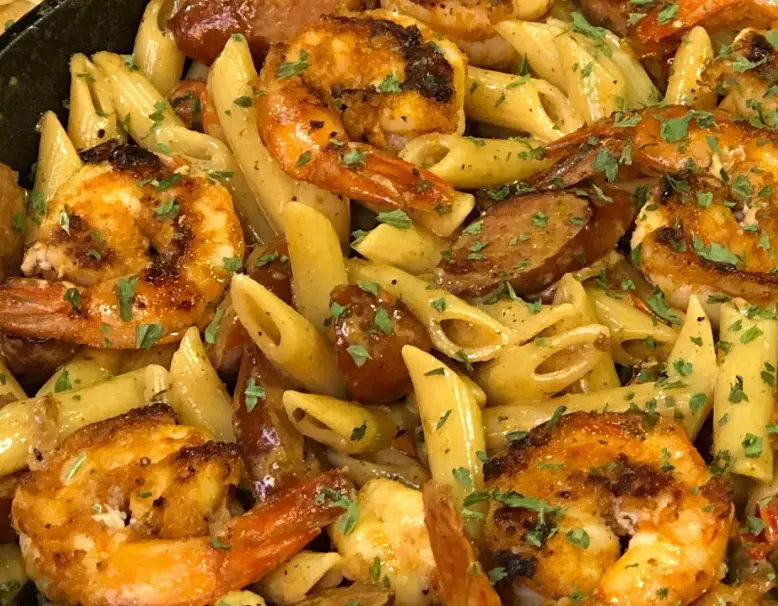Cajun Sausage and Shrimp Pasta