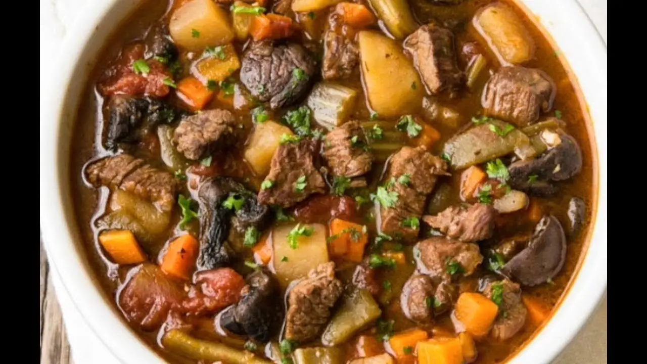 vegetable beef soup￼￼