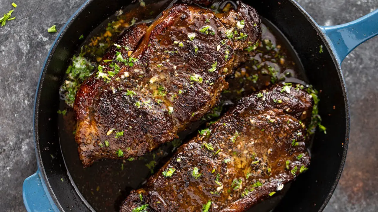 Pan-Seared Ribeye with Garlic Butter