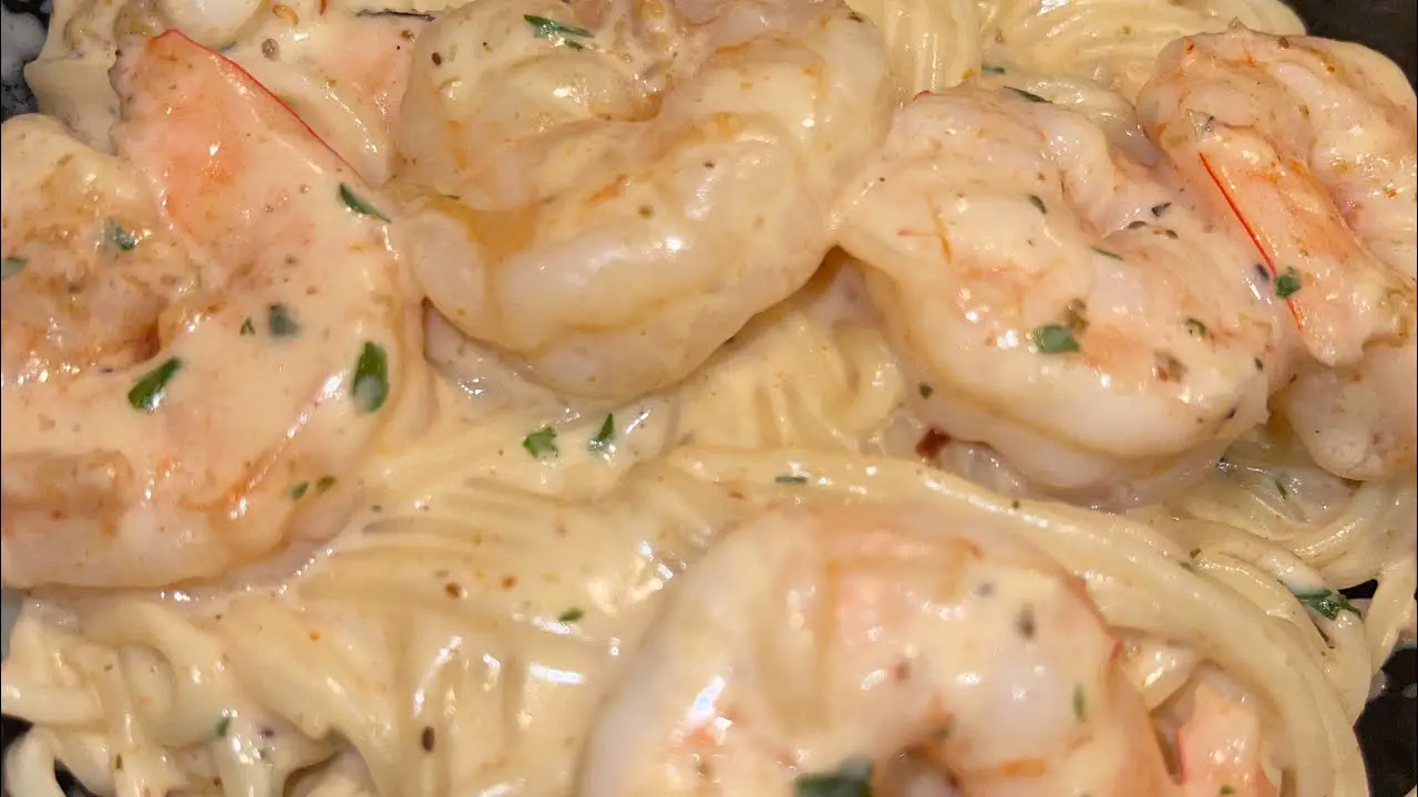 Cream sauce, with Ziti, Shrimp