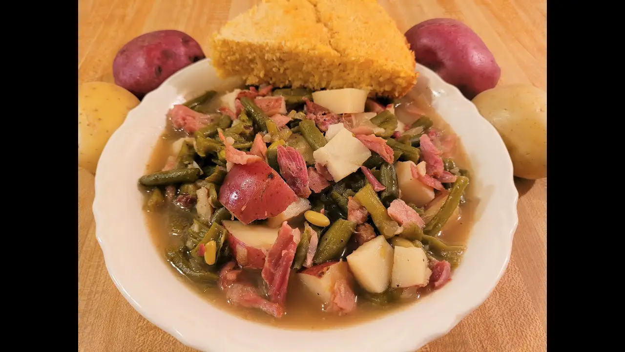 Crockpot Ham, Green Beans and Potatoes