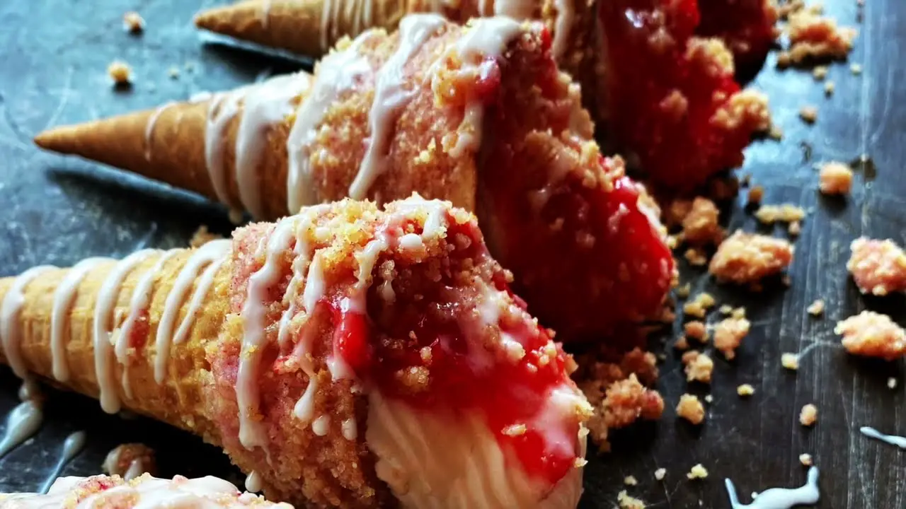 Strawberry Crunch Cheesecake Cone