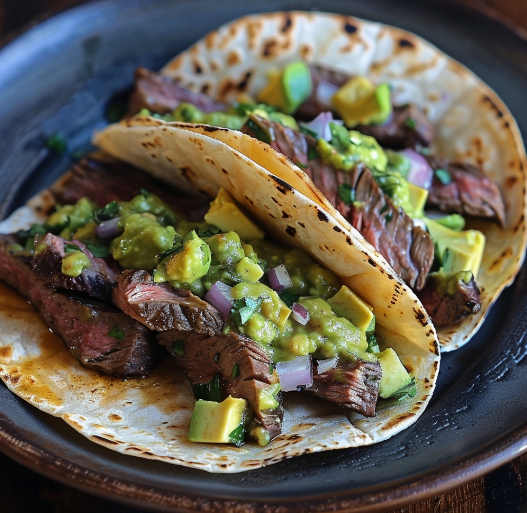Grilled Steak Tacos with Guacamole