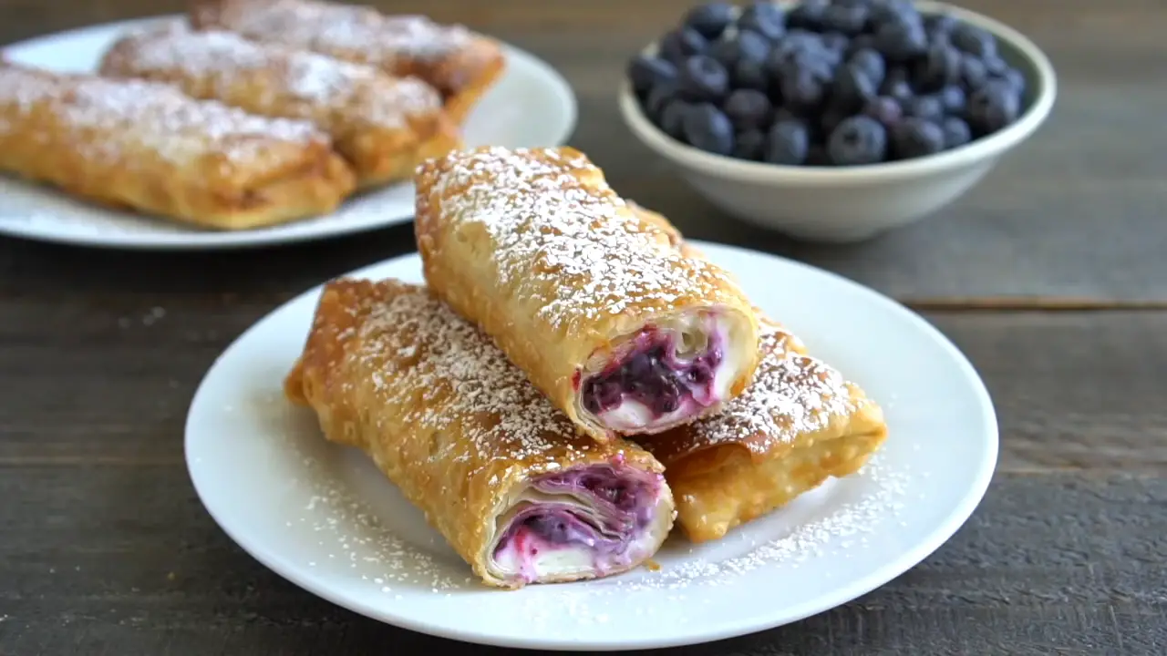 Blueberry Creme Egg Rolls