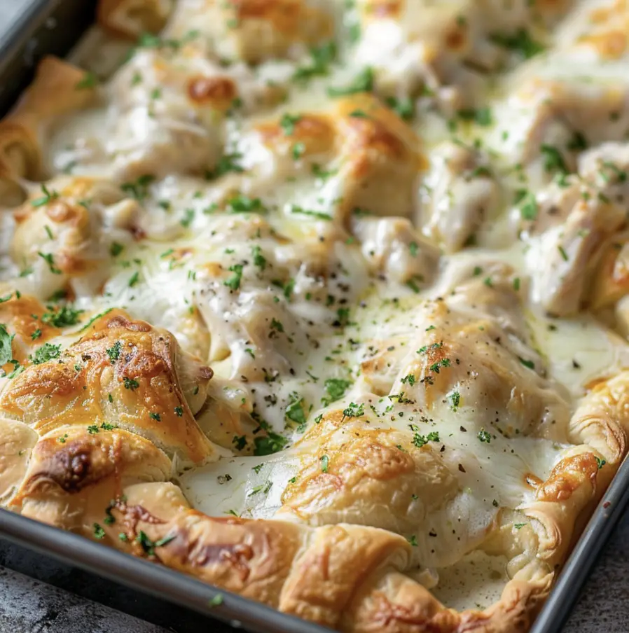 Creamy Chicken Alfredo Crescent Bake: A Comforting Twist on a Classic