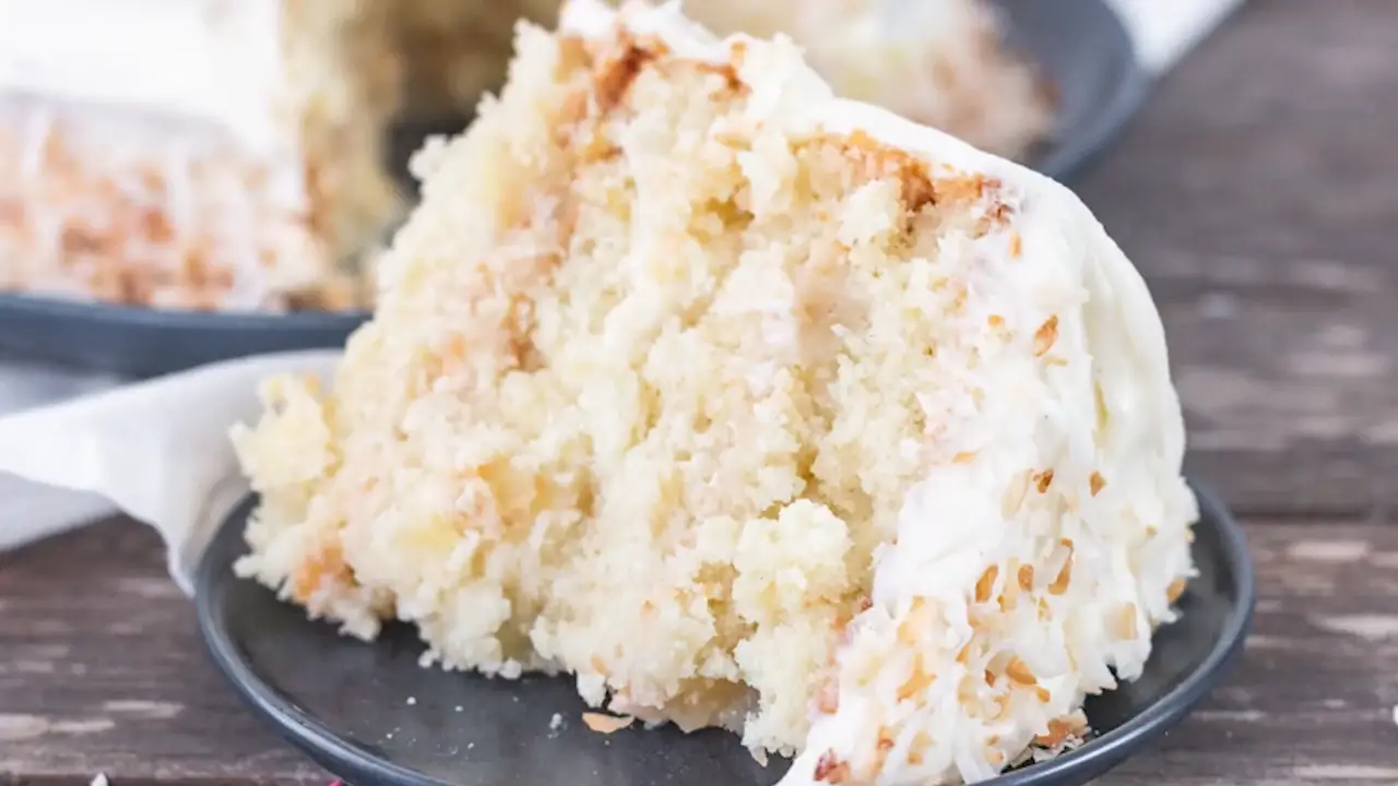 Cake with pineapple and coconut decadence