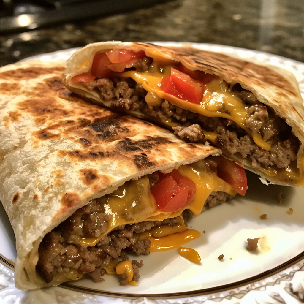 Grilled Cheeseburger Wraps Recipe