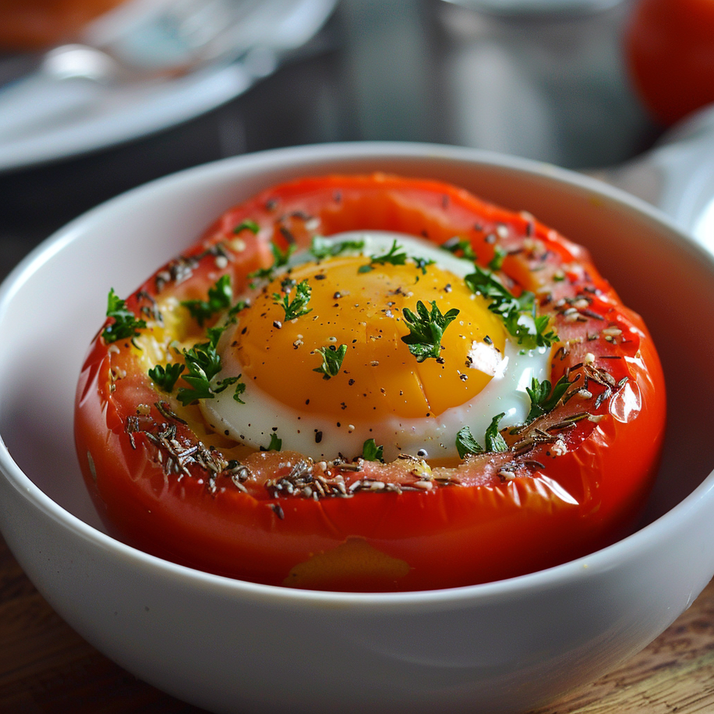 The Egg in a Tomato Surprise: A Wholesome Twist on Breakfast!