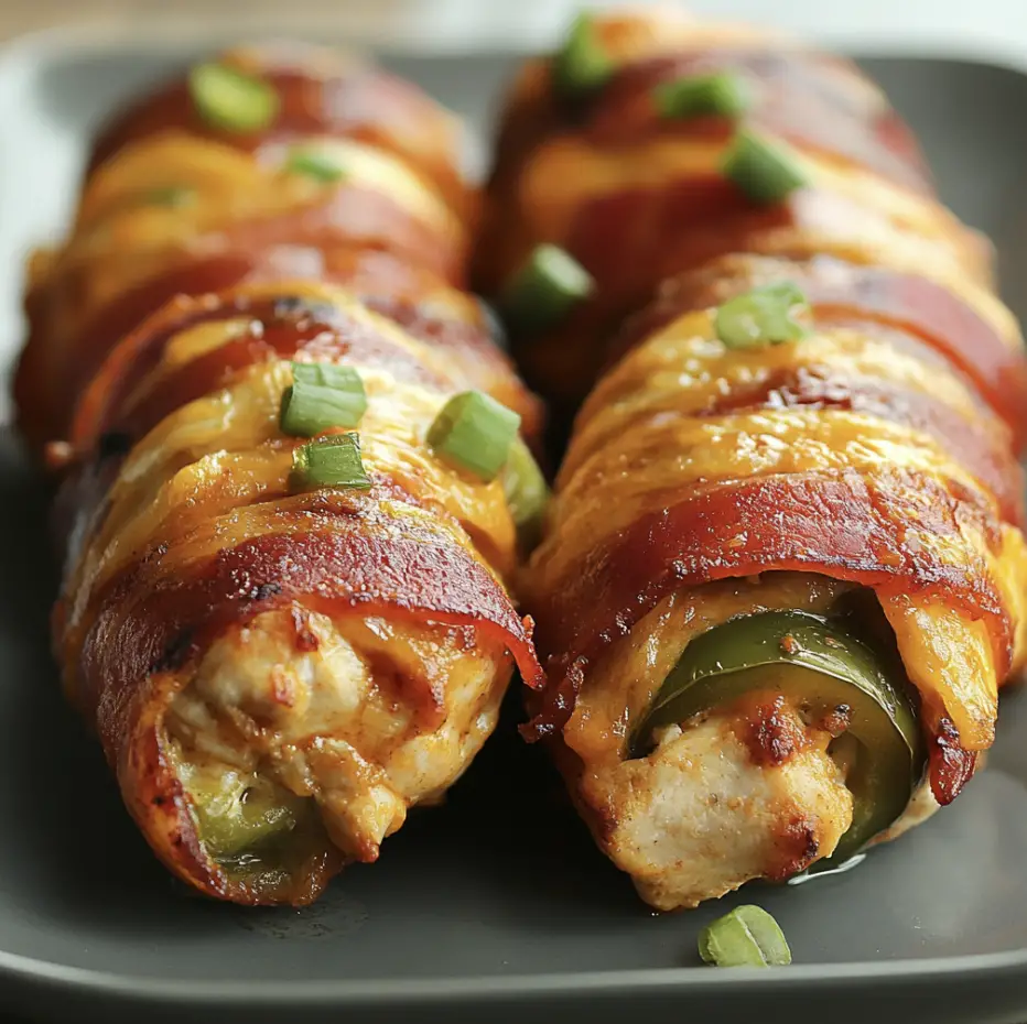 Bacon-Wrapped Stuffed Jalapeño Chicken Rolls Recipe