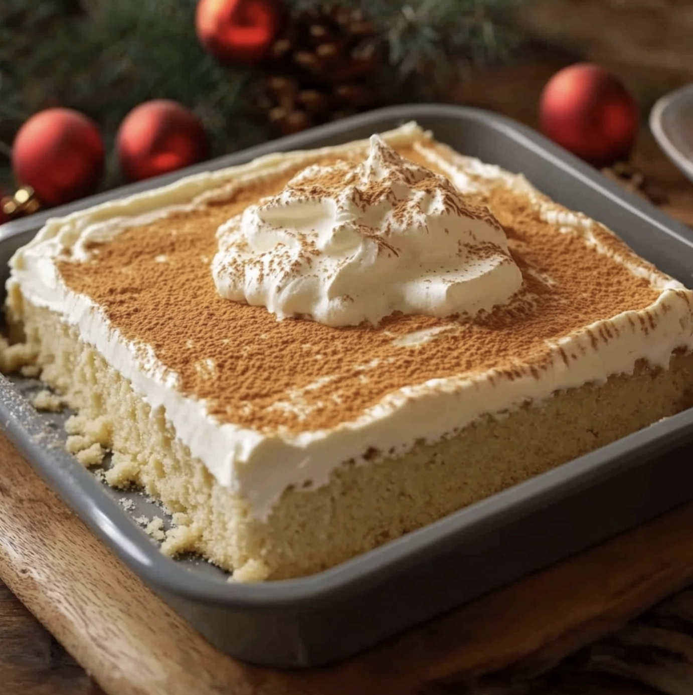 Eggnog Poke Cake
