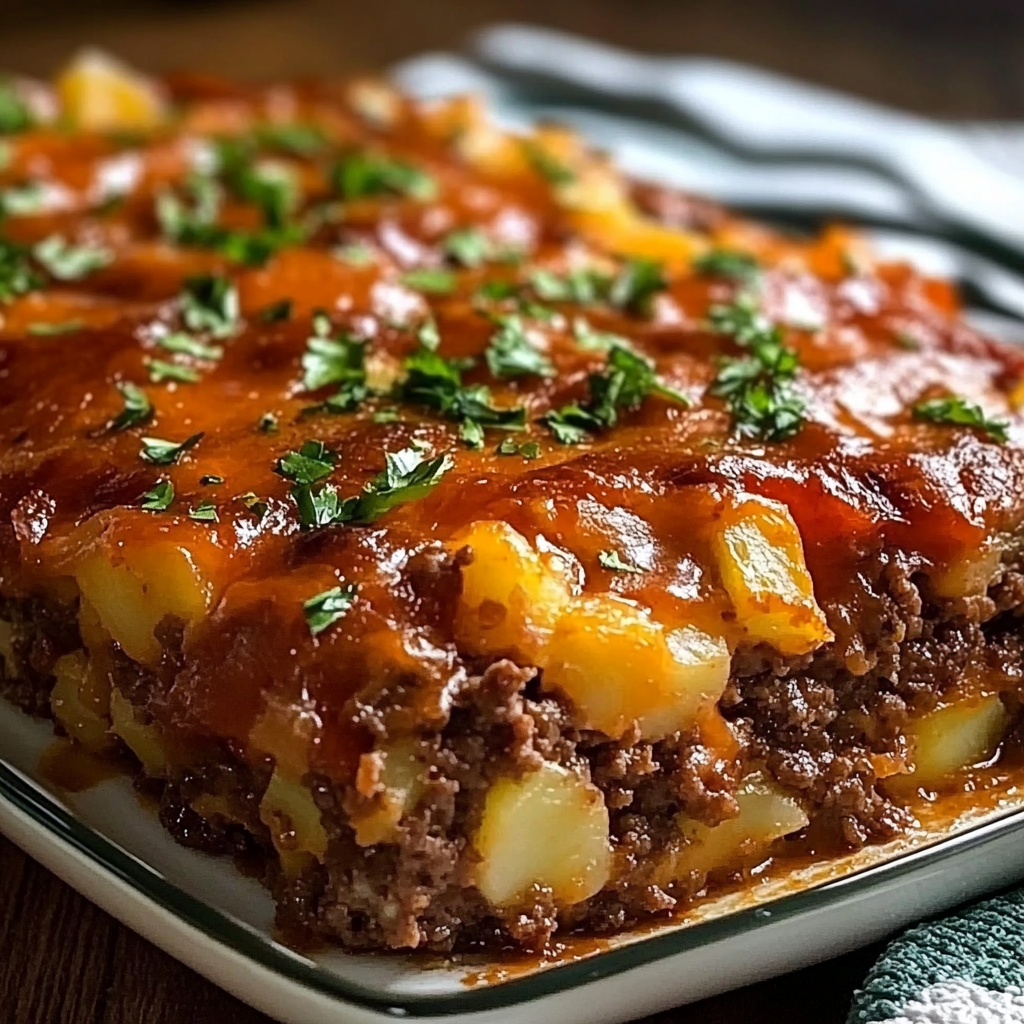 Cowboy Meatloaf and Potato Casserole – Recipe quick and easy