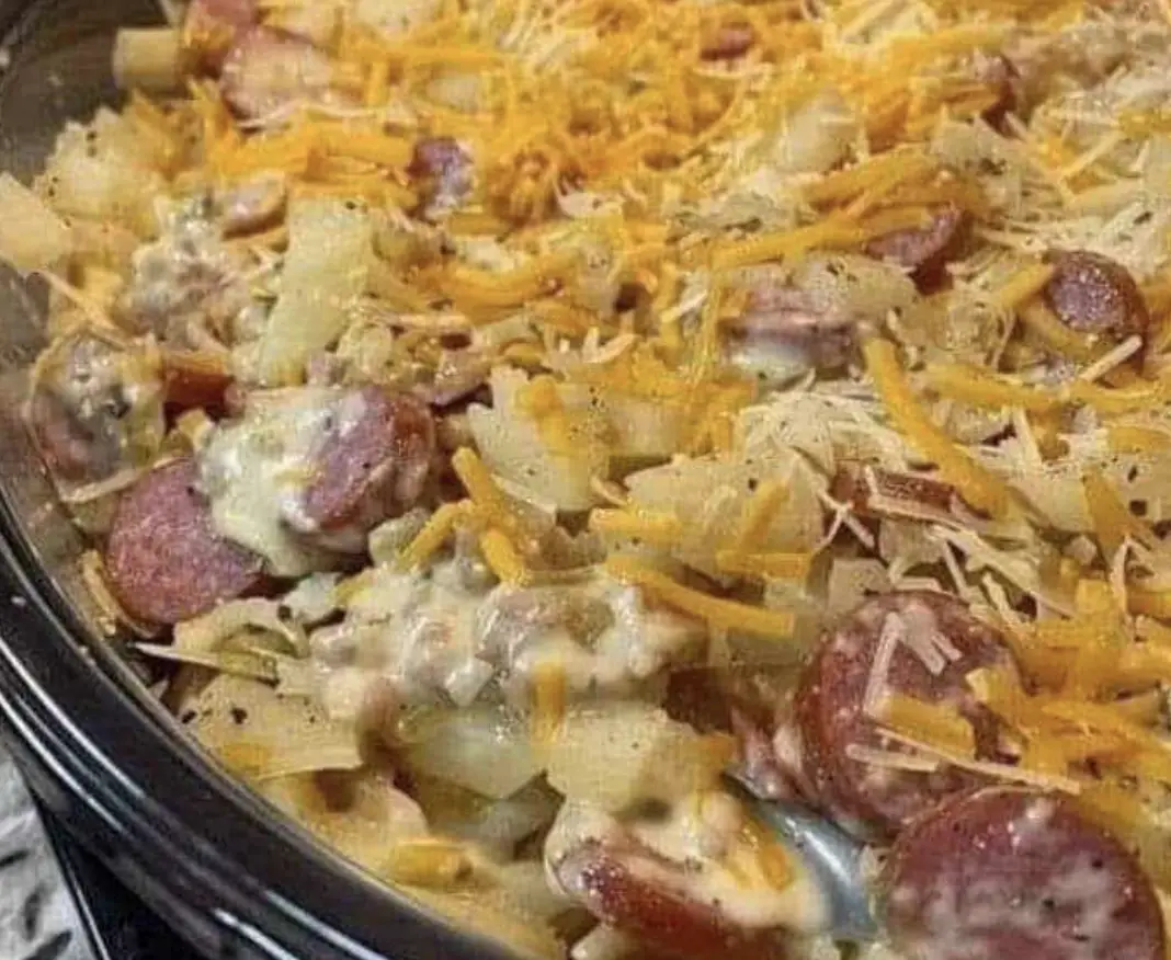 Cheesy Sausage Hash Brown Bake
