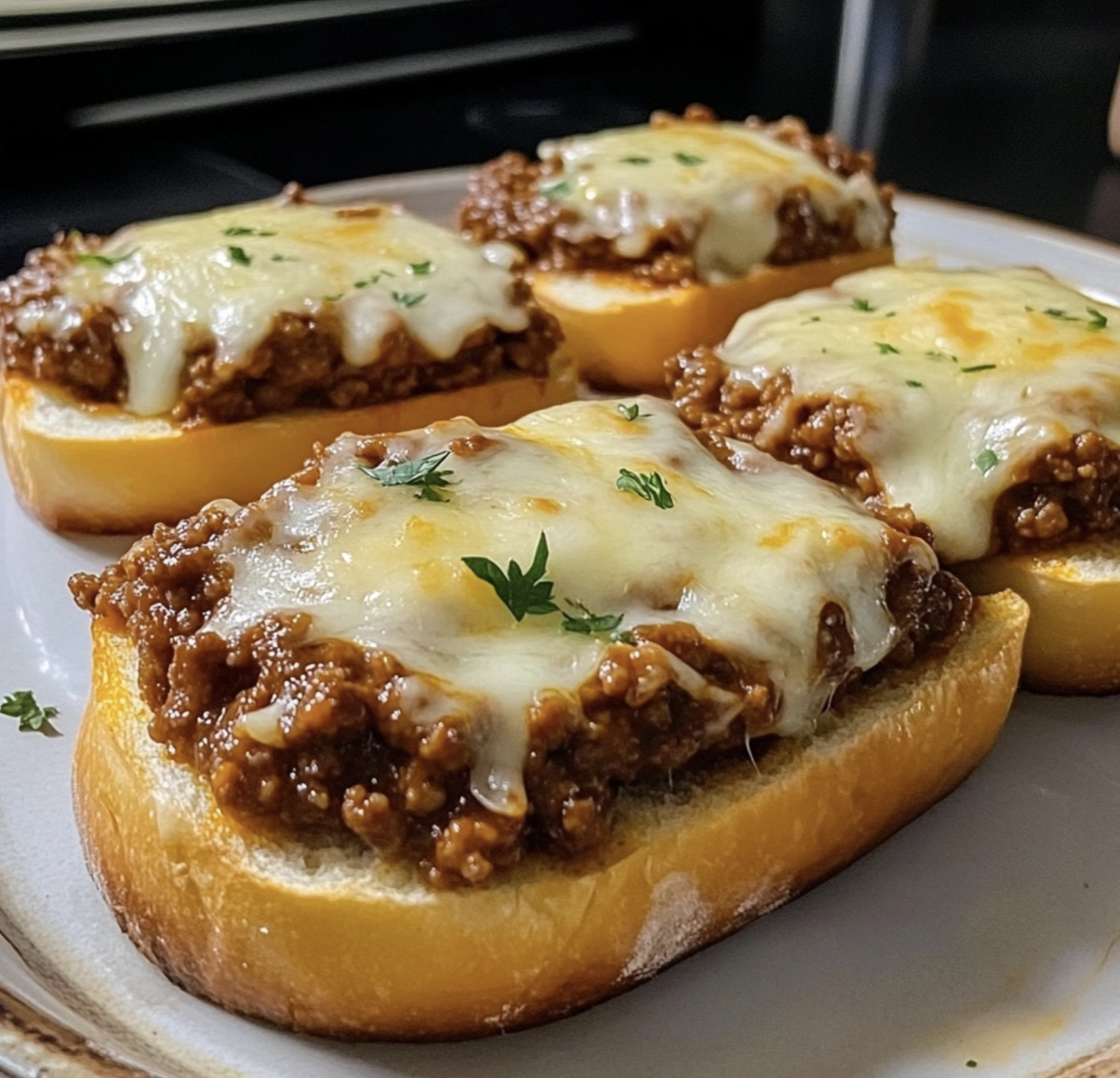 open faced sloppy joe melts