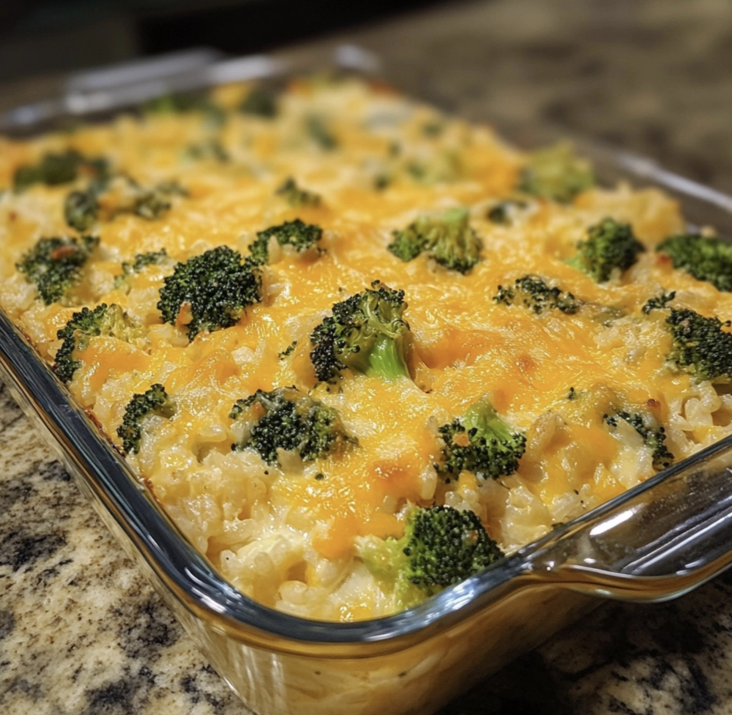 Broccoli cheddar rice casserole