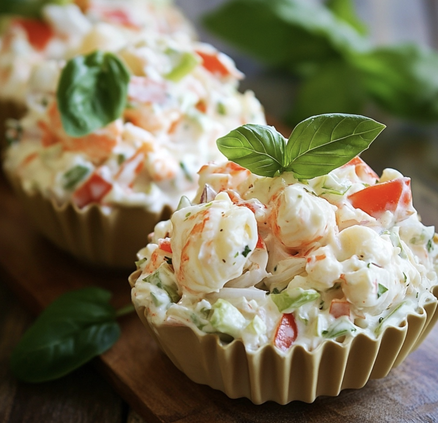 Elegant crab salad cups