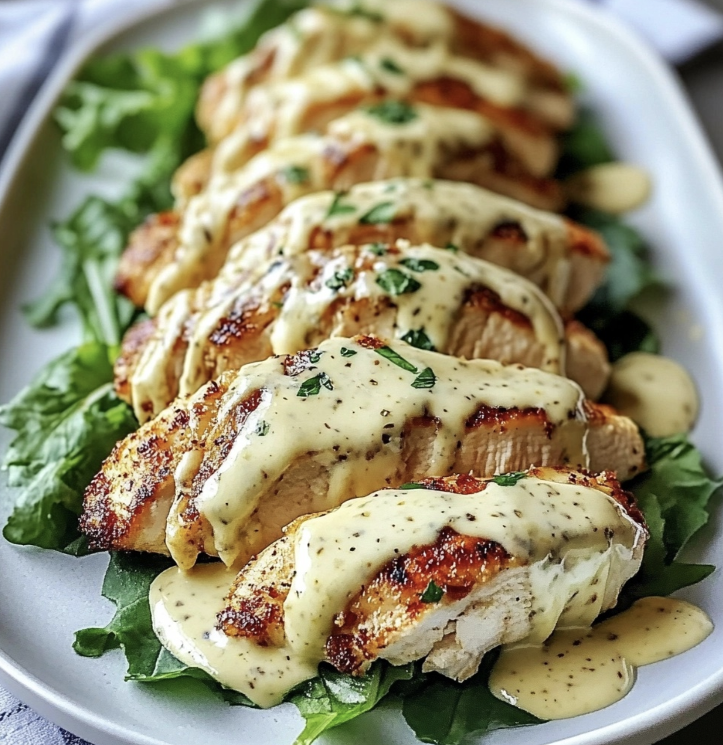 Juicy Baked Caesar Chicken with Parmesan Sauce