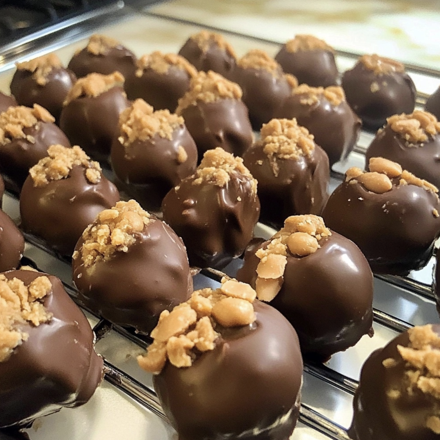 Chocolate covered peanut butter balls