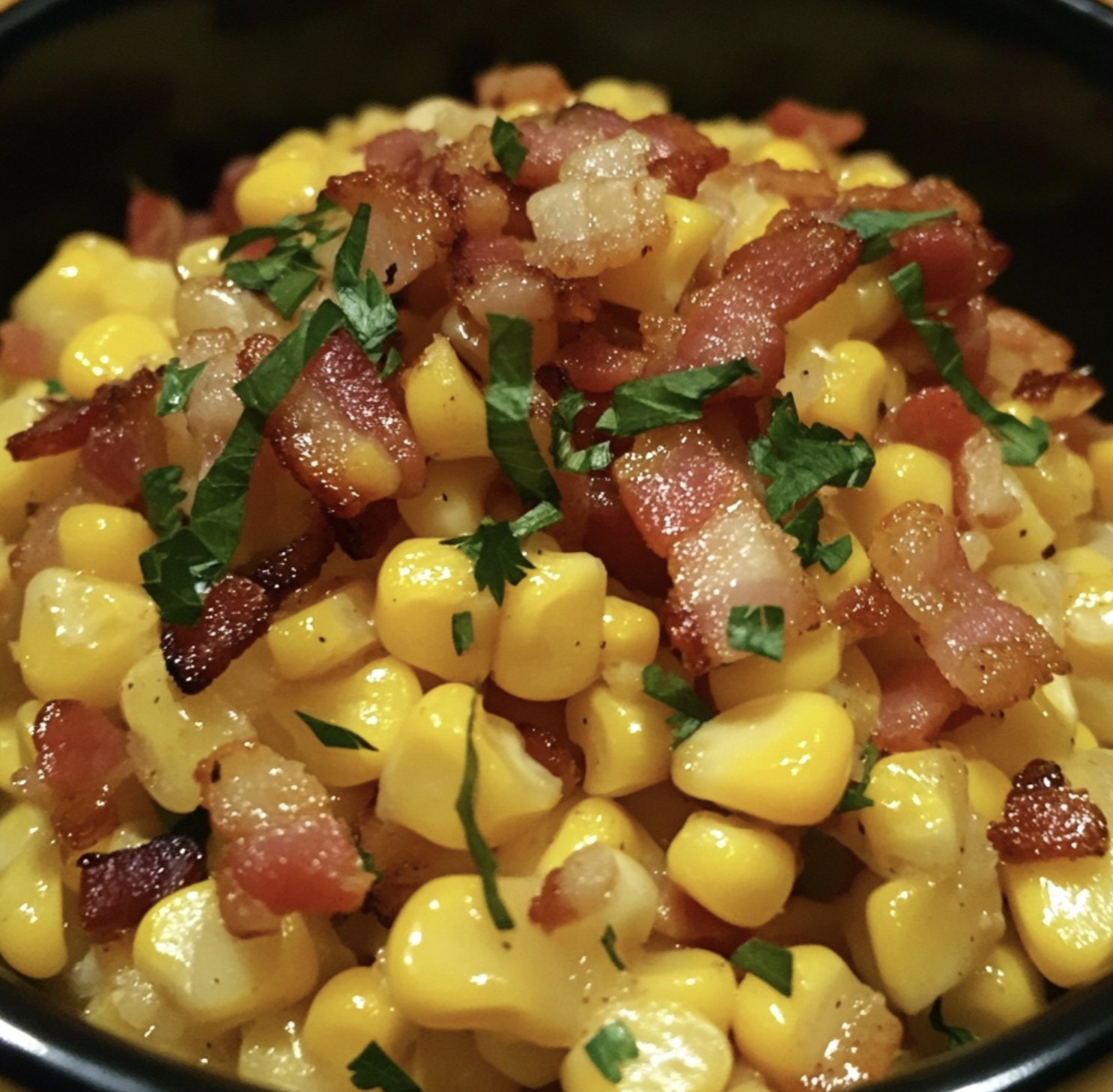 Corn with bacon