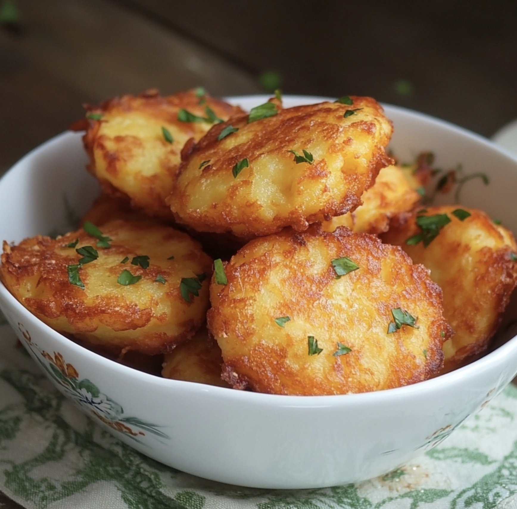 Cheesy potato fritters