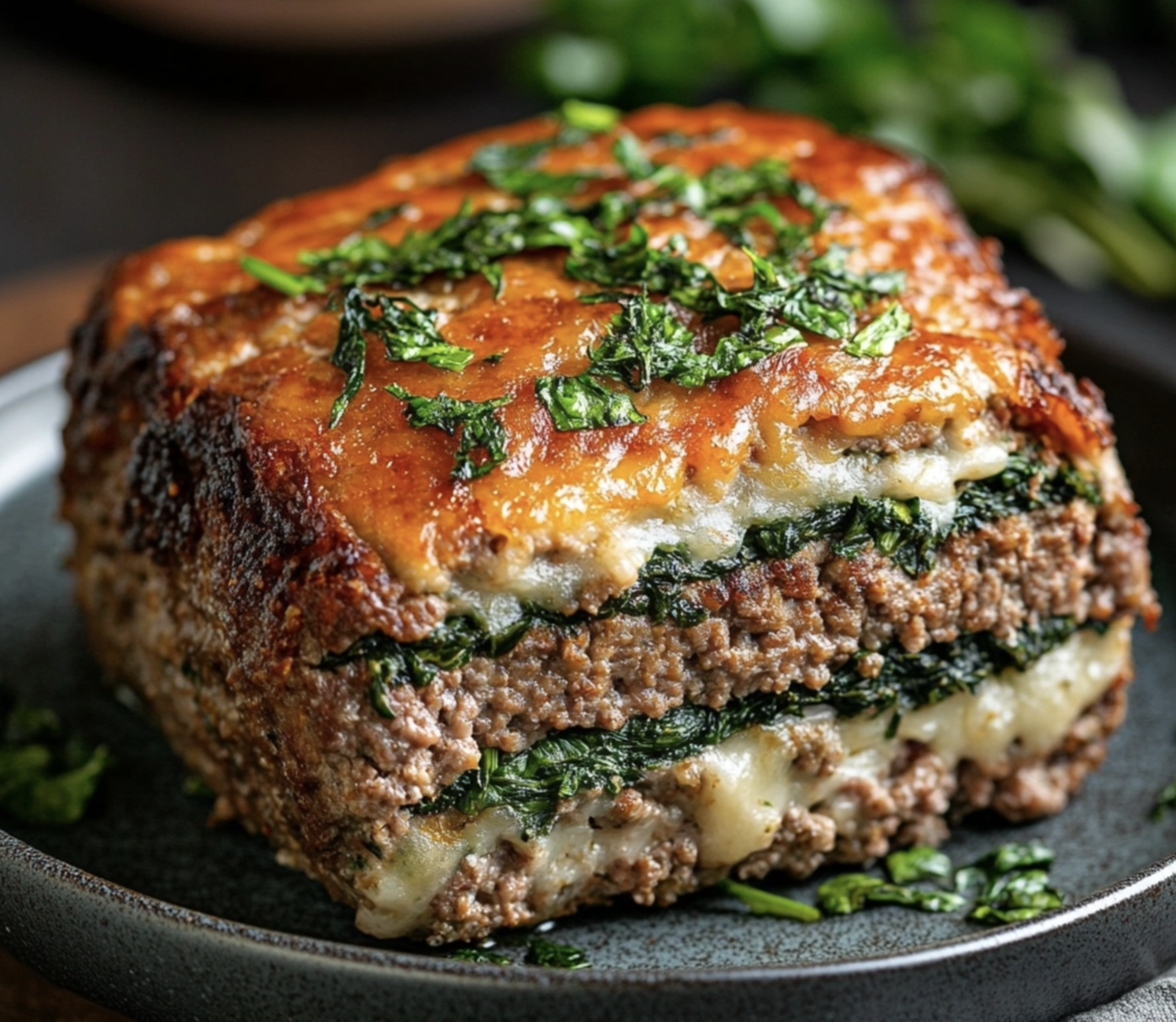 Spinach Stuffed Meatloaf Recipe