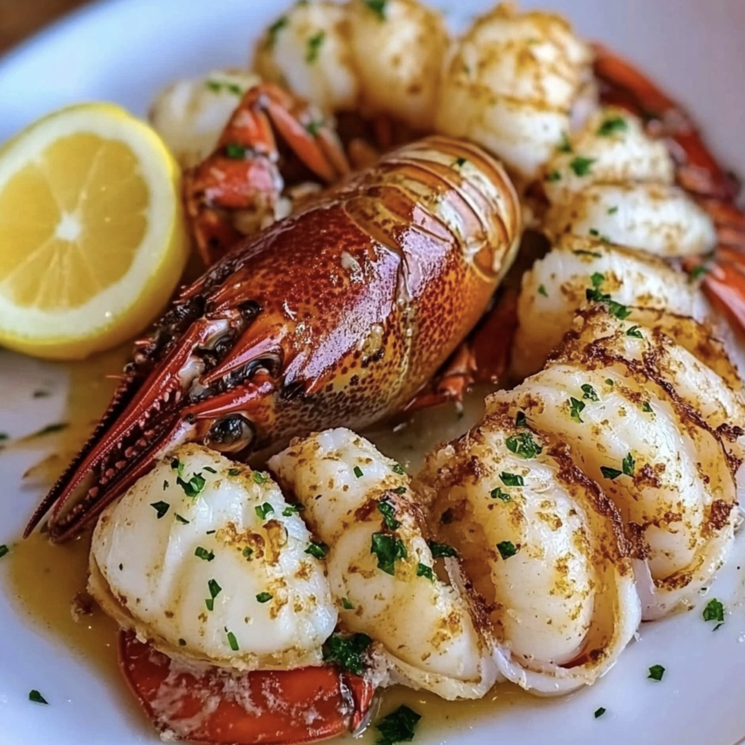GARLIC BUTTER LOBSTER AND SCALLOPS