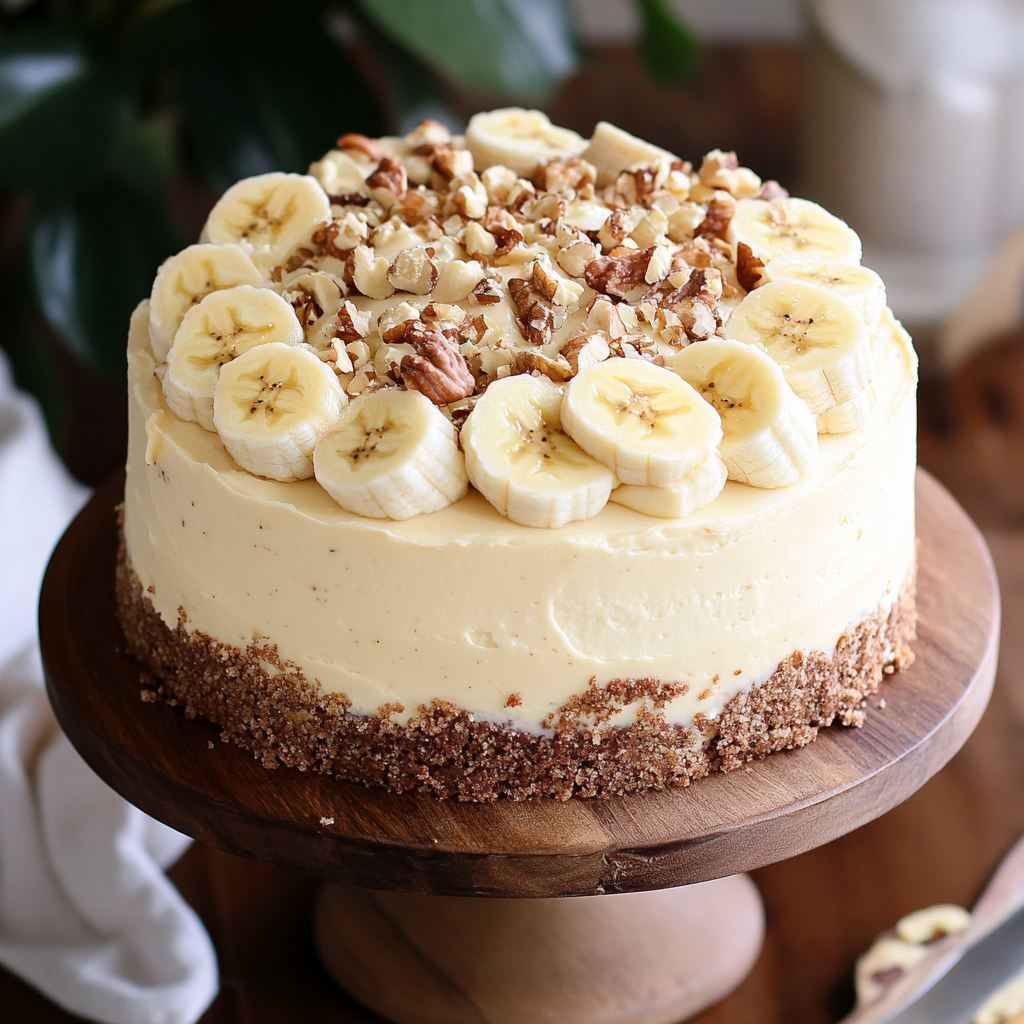 Heavenly Banana Walnut Cream Cake