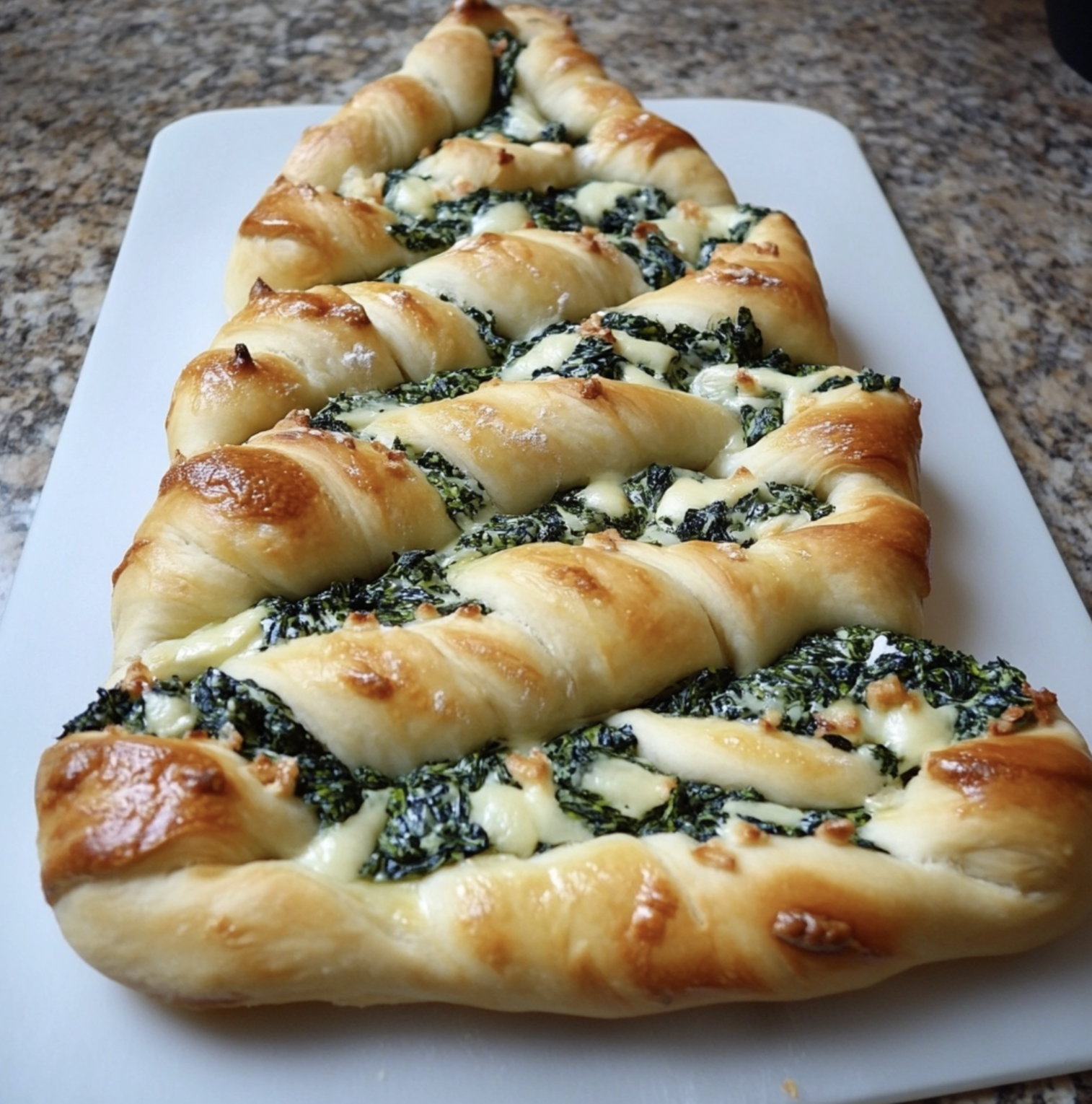 Christmas Tree Spinach Dip Breadsticks