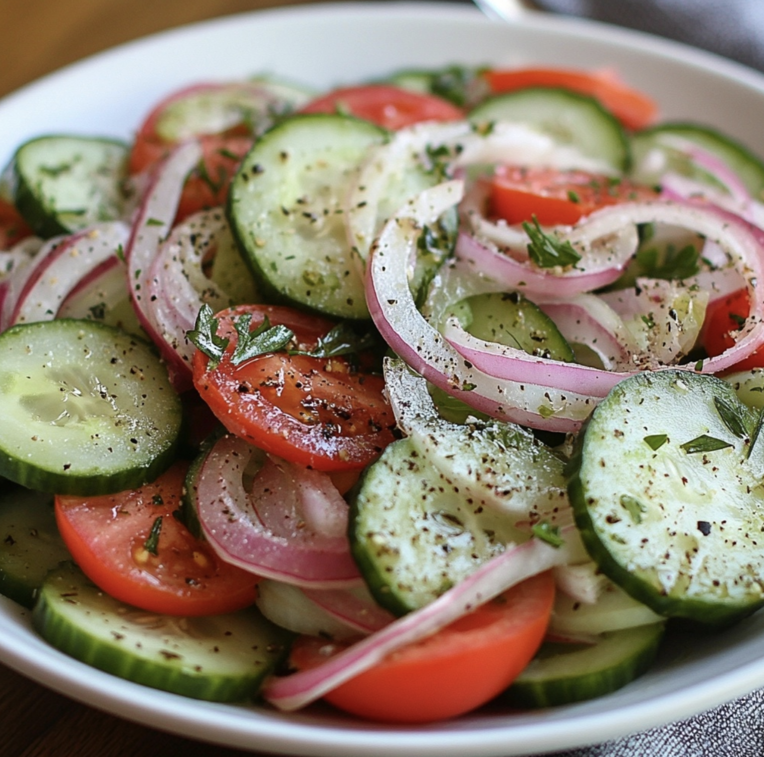 Cucumber, Onion, and Tomato Salad